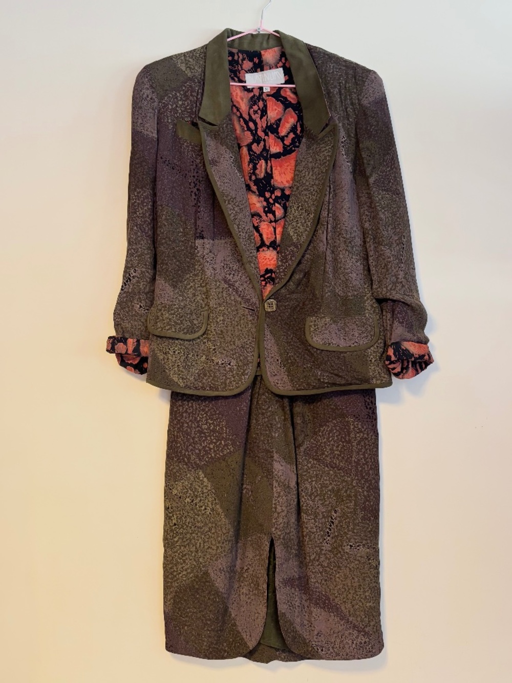 Dorothy Schoelen Matching Two Piece Skirt Set Blazer Skirt Multi Womens M 10